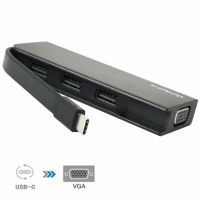 ❀∋ USB C Hub Laptop Display Docking Station4-in-1 USB 3.1 Type C to HDMI VGA RJ45 USB 3.0 Docking Station for HP Dell Lenovo win10