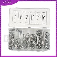 CHIZH 150 Pcs แผ่นสังกะสีชุบ ชุดจัดประเภทสลักเกลียว 6ขนาด เหล็กไร้สนิม คลิป R เรียบเนียน ตัวหนีบหัวเตียง ระบบล็อคล็อค