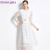 【jw】⊕  TESSCARA Wedding Cocktail Robe Hollow Out Designer Vestidos