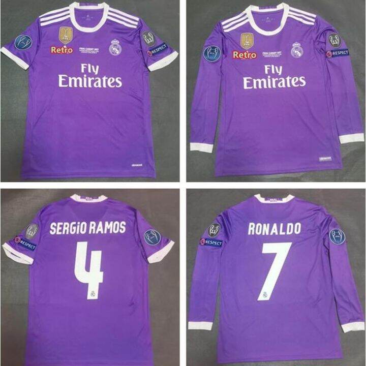 2016/2017 Real Madrid Away jersey Retro soccer jerseys Football long