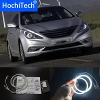 Hochitech ไฟ Led สีขาว12V สำหรับ Hyundai Sonata I45 09 14 Smd สว่างพิเศษ2600lm Drl การวิ่งเวลากลางวันชุดแหวนทรงกลด