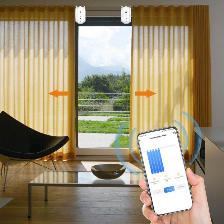 MI21) BT Automatic Curtain Opener Closer Robot Wireless Smart Curtain Motor Timer Voice Control Smart Home Automation Device for Curtain Track Rod Replacement for Amazon Alexa Google Assistant | Lazada PH