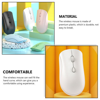 ”【；【-= Wireless Mouse Simple Style  USB Rechargeable Silence Mouses Anti-Skid  3 Level DPI Mice For PC Notebook Battery White