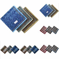 36PCs Fashion Square Handkerchief For Men Gentlemen Vintage Jacquard Grid Pocket Cotton Towel For Business Wedding Party