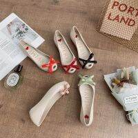 2022 new rain boot female fashion portable shoes boots short flat non-slip fish mouth jelly cross-border ♣¤