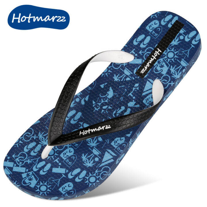 hotmarzz-flip-flops-men-s-beach-รองเท้าแฟชั่นวัยเยาว์รองเท้าแตะ-anti-slip-รองเท้าแตะ-hm0812