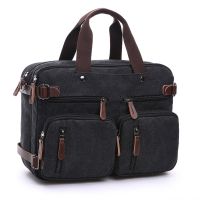 Casual Canvas Bag Business Briefcase Portable Messenger Shoulder Three-use Bag Large Can Hold 17 Inch Computer Bag