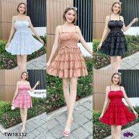 MM18332 เดสสั้นสายเดี่ยว กระโปรง 4 ชั้น Short dress, single strap, 4 layers of skirt..