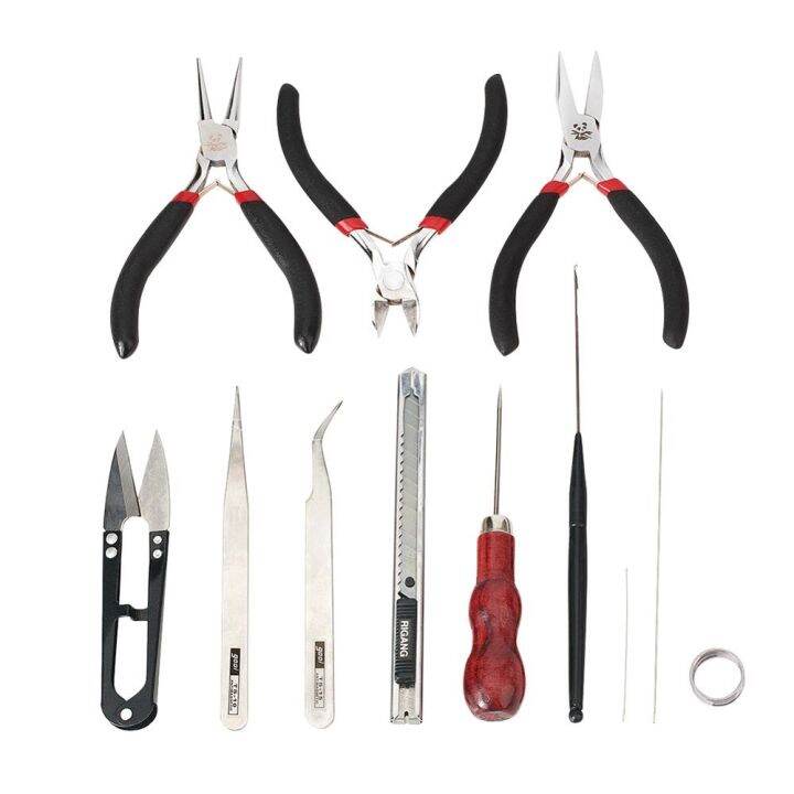 1set-jewelry-making-tool-wire-cutter-round-nose-pliers-side-cutting-pliers-scissor-vernier-tape-measure-beading-tweezers-awls