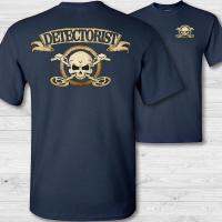 Double Side Metal Detector Crossbones T-Shirt - Treasure Detectorist Skull Badge T Shirts 2019 Men Fashion Print Cotton T-Shirt