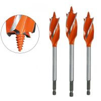 iho✖▫✸  10-25mm Woodworking Twist Bit Set Four-Slot 6.35mm Shank Carbide Hole Saw Door Lock Wood Slotting Tools