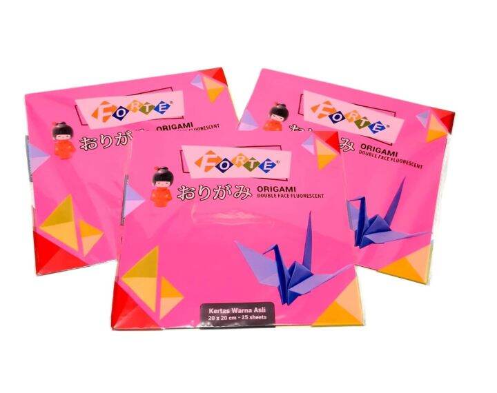 HARGA PER 10 PACKS / 250 SHEETS KERTAS ORIGAMI PAPER WARNA ASLI UKURAN