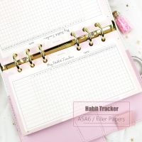 {office stationery}MyPretties Fantasy Habbit Tracker แบบเติมกระดาษ40แผ่น A5 A6กระดาษฟิลเลอร์สำหรับสมุดจดตารางเวลา6สมุดบันทึกประจำปี