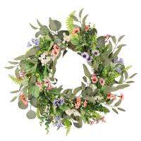 Spring Wreath Fake Green Eucalyptus Wreaths Door Garland for Farmhouse Wall Decor Window Front Porch Patio Garden Decoration 20in wonderful