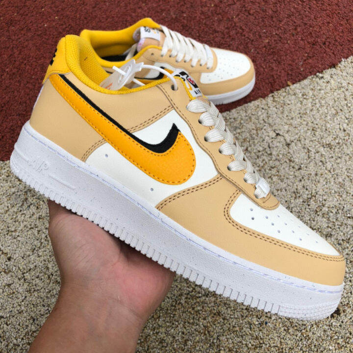 Nike AF1 White and Yellow double hook low Nike Air Force 1 Low AF1 Air ...