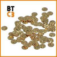 BTC3 100 PCS แผ่นชุบทอง เครื่องรางทองเหรียญ เหรียญทองคำอ่อน กลมแบน ปั๊มเสน่ห์ว่างเปล่า ทำเครื่องประดับ DIY 13มม. ค่ะ เสน่ห์ทอง สร้อยคอสำหรับผู้หญิง