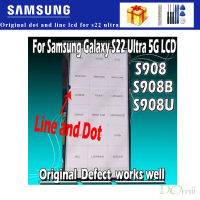 6.8 "ต้นฉบับพร้อมจุดจอแอลซีดีพร้อมกรอบสำหรับ Samsung Galaxy S22 S908 S22U มาก S908B ประกอบจอแสดงผล LCD แบบสัมผัสหน้าจอ