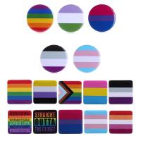 Round/Square Pride Rainbow Gay Pins Flag Tinplate Badge Support Gay Lesbian Bisexual Transgender Symbol Pin Icons Brooch Fashion Brooches Pins