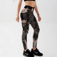 Leggings New Arrival Slim Womens Skeleton Horns Dark Leggings Digital Print Pants Trousers Stretch Pants Plus Size