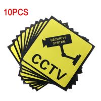 【CW】 10 Warning Stickers Security System adhensive Safety Label Signs Decal 111x111mm to Apply QXNF