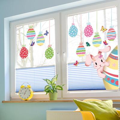 2 Sheets Colorful Bright Color Home Decoration Easter Cute Rabbit Egg Electrostatic Stickers Window Stickers for Showcase