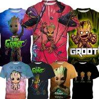 Kids Groot T-shirt Cartoon Boys Girls Short Sleeve