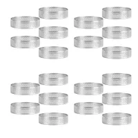 Stainless Steel Perforated Tart Ring, 20Pcs 5cm Perforated Cake Mousse Ring,DIY Round Tart Rings for Baking Dessert Ring