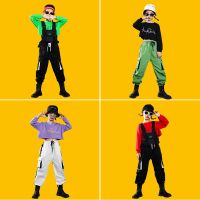 [COD] dance suit trendy hip-hop navel children girls catwalk two-piece