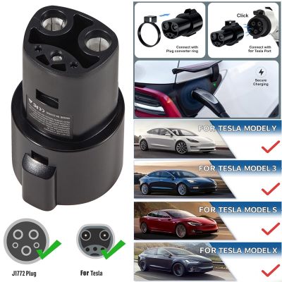 For SAE J1772 to Tesla Charging Adapter with Charger Lock Replacement Parts Accessories Fit for Tesla Model 3 Y S X
