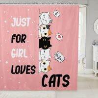 【CW】﹍✐  Pink Cartoon Curtain for GirlsCute Shower CurtainHand Drawn Dry