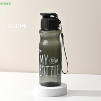 ?【Lowest price】HOMA 650ml Water CUP Sport ขวดน้ำคู่น้ำถ้วยพลาสติกแบบพกพาน้ำภาชนะ Anti-DROP outdoor ROPE Water bottl Gift MUG