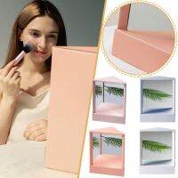 LIIEEN สีขาวสี กระจกไม่ถอยหลัง สี่เหลี่ยมสี่เหลี่ยม การรับรู้ตนเองที่เพิ่มขึ้น กระจกตั้งโต๊ะสี่เหลี่ยม ไม่ซ้ำใคร กระจกขาตั้งเครื่องสำอาง ผู้หญิงผู้หญิงผู้หญิง