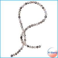 X-STARRY 120 PCS 6mm ครับ ลูกปัดอัญมณีธรรมชาติ กลมกลมๆ เรียบเนียน ลูกปัดหลอดเลือดดำมังกร 2เส้น หินโมราหลอดเลือดดำมังกร ลูกปัดหินสีขาว การทำเครื่องประดับ