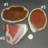 แผ่นหินอาเกตธรรมชาติ สไลด์ขัดมันสวยๆ Natural Agate Slide