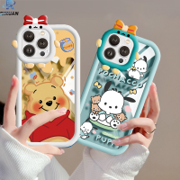 Rixuan เคสสำหรับ VIVO Y02 Y02S Y01 Y16 Y35 Y22 Y22S Y20 Y12 Y21s Y15s V25e Y15A Y21 Y12i Y15 Y11 Y12s Y91C Y51 Y21T Y33T Y30 Y33s Y1s Clear Case วินนี่เดอะพูห์หมีน่ารักสุนัข3D มอนสเตอร์เลนส์ฝาครอบโทรศัพท์กันกระแทก