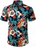 Floral Shirts Mens Womens Hawaii Shirts Mens Vocation Blouse Cuba Lapel Beach Shirt Flower Camisas Blouses Mens Clothing