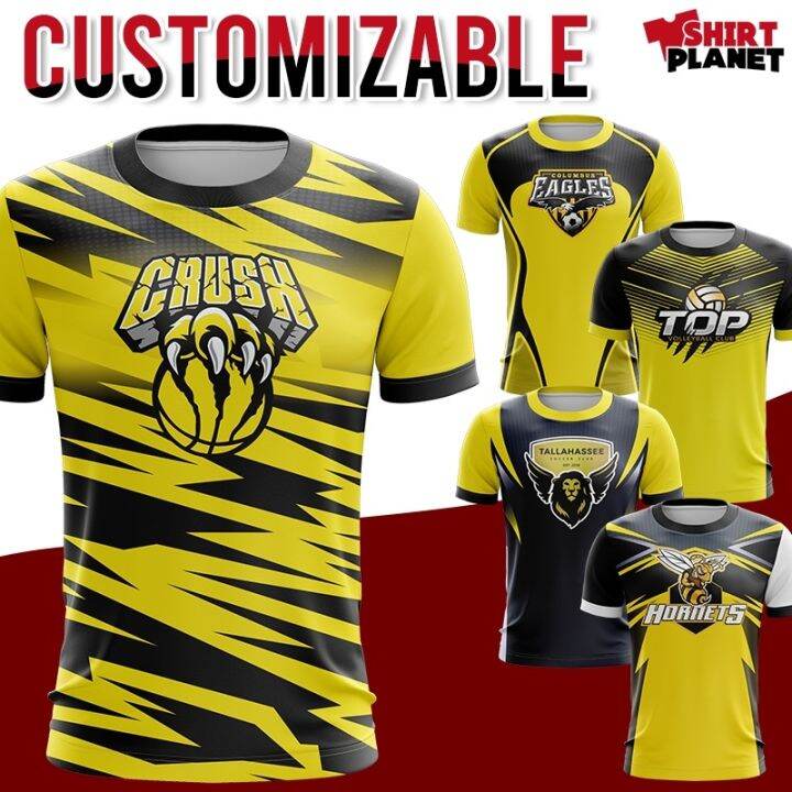 LJ6.20 Volleyball Sublimation Tshirt for Men Women Customized Full Sublimation Yellow Color