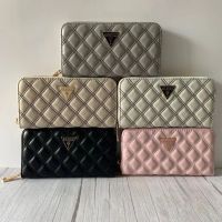 GUESS New European and American solid color rhombic car stitching clutch bag wallet long section large capacity wallet