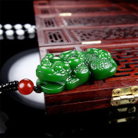 Hot selling natural hand-carve Hetian jasper pixiu green Necklace Pendant fashion accessories Men Women Luck Gifts Amulet