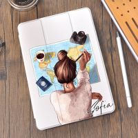 （Hoshi electron）เคสชื่อที่กำหนดเองสำหรับ Air 4 10.2 iPad 8th Generation 2020 Pro 11 2021ที่ใส่ดินสอ7th Travel Life Funda Mini 5 Air 2 6th