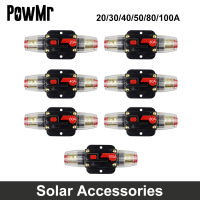 20A ลิก60A 30A 40A 50A 80A 100A เบรกเกอร์12V-48V DC ฟิวส์ตั้งใหม่ได้สำหรับรถยนต์รถบรรทุกประกันพลังงาน