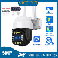 Yoosee 5MP WiFi PTZ กล้อง Dual เลนส์10X Zoom กล้องวงจรปิด3MP กันน้ำไร้สาย H.265 Video Security กล้อง IP Night Vision