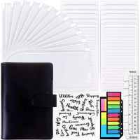 A6 PU Notebook Binder Budget Planner 6 Ring Binder Cover Categories Letter Sticker Cash Budget Label Neon Page