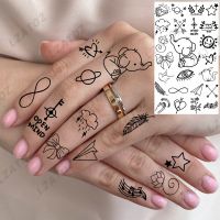 Small Infinity Elephant Temporary Tattoos For Girls Children Bow Feather Stars Fake Tattoo Stickers Finger Washable Tatoo Paste