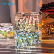Rubik s Cube Tulip diy handmade light acrylic lens mirror flower sea three