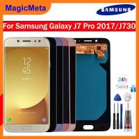 MagicMeta จอ LCD OLED ตัวแสดงอ่านแอลซีดี J730F J730 Samsung Galaxy J7 Pro 2017หน้าจอสัมผัสประกอบดิจิไทเซอร์จอ TFT สำหรับ J730 Samsung J7 Pro 2017