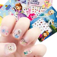 Disney Frozen Mickey Minnie Princess Kids Cartoon Makeup Toys Birthday Action Nail Anime Gifts Figure Nail Stickers Stickers S7Y5