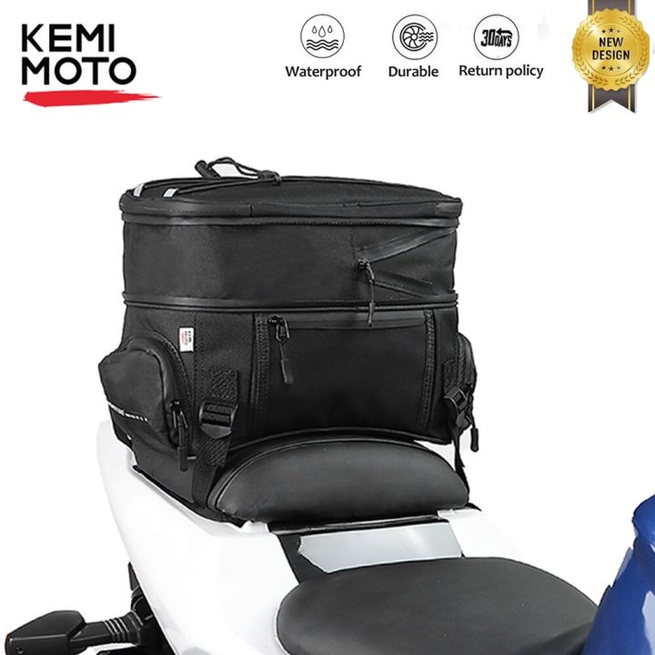  KEMIMOTO Motorcycle Tail Bag, Dual Use Motorcycle Rear