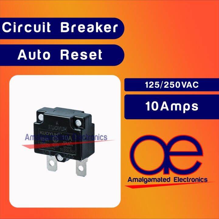 KUOYUH 88 Series Circuit Breaker – 5A, 125/250VAC, 50/60Hz, Push-to-Reset Thermal Overload Protector