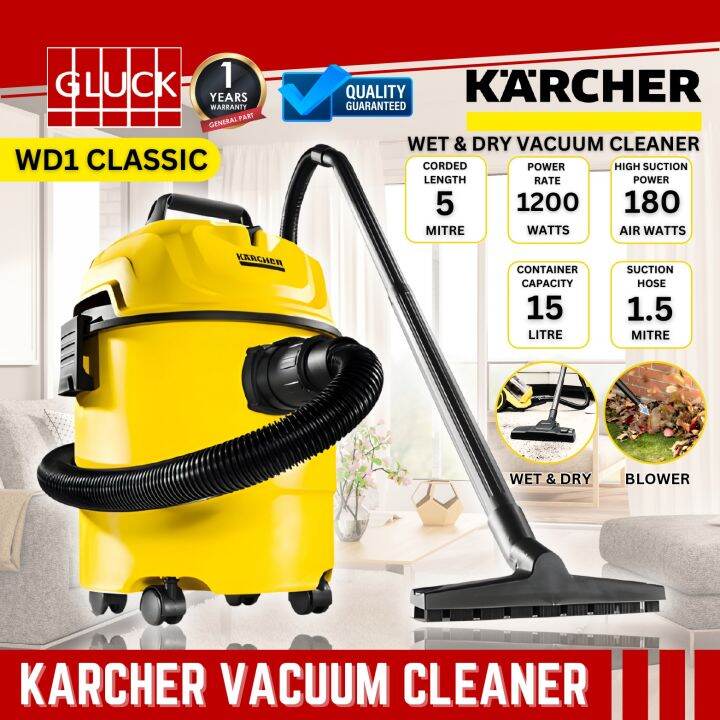 Karcher WD1 Classic Wet & Dry Vacuum Cleaner With Blower (Perfect for ...